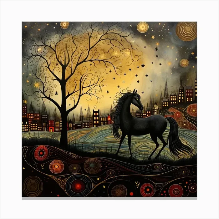 Night Horse Canvas Print by DBmedia