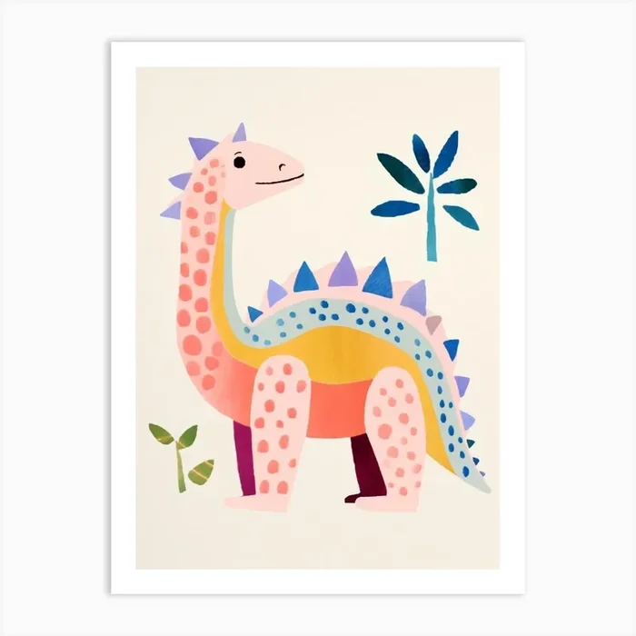 Nursery Dinosaur Art Ankylosaurus 7 Art Print by Scribble Studio