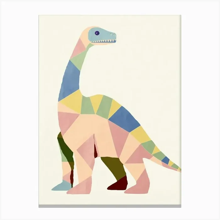 Nursery Dinosaur Art Iguanodon 2 Canvas Print by Scribble Studio