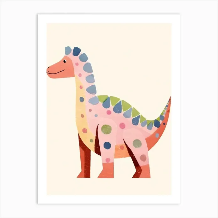 Nursery Dinosaur Art Scelidosaurus 2 Art Print by Scribble Studio