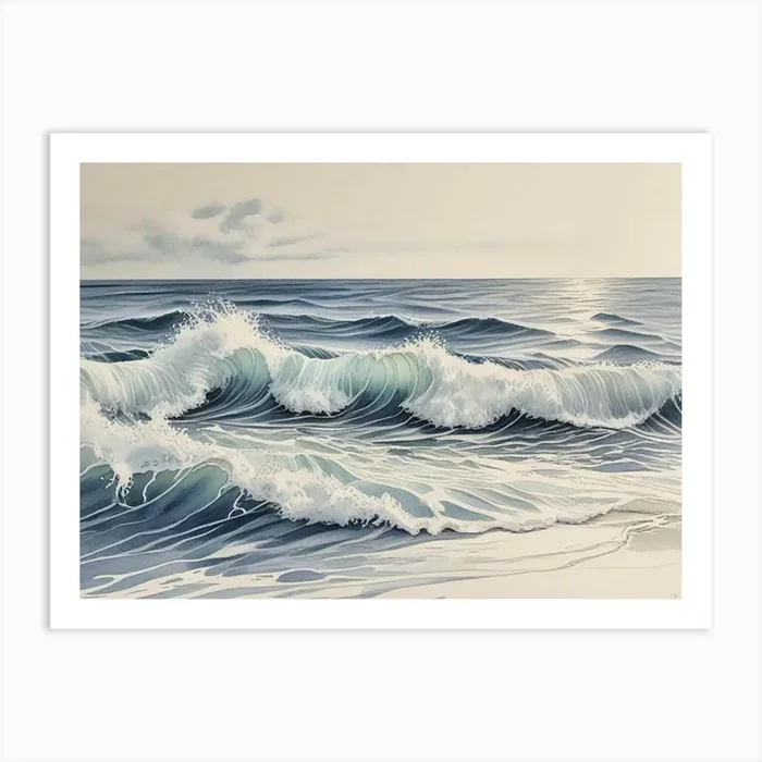 Ocean Waves 2 Art Print by Hamza