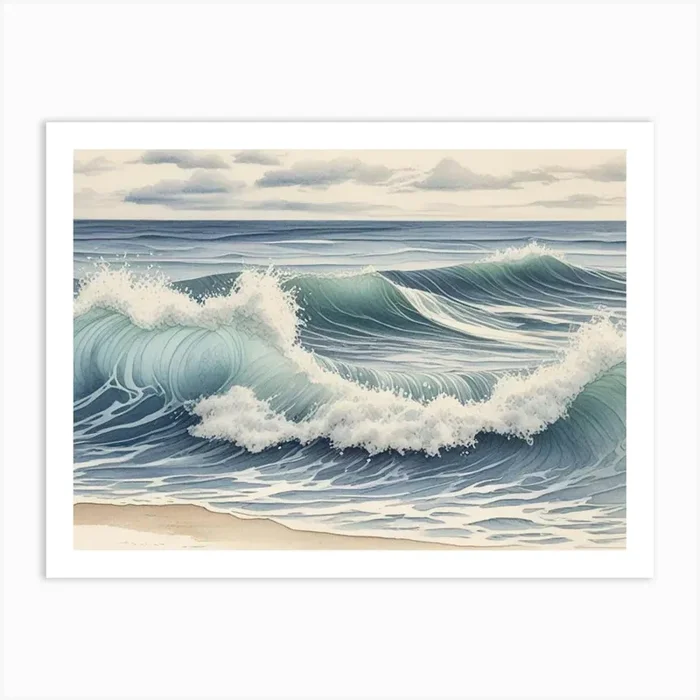 Ocean Waves 5 Art Print by Hamza