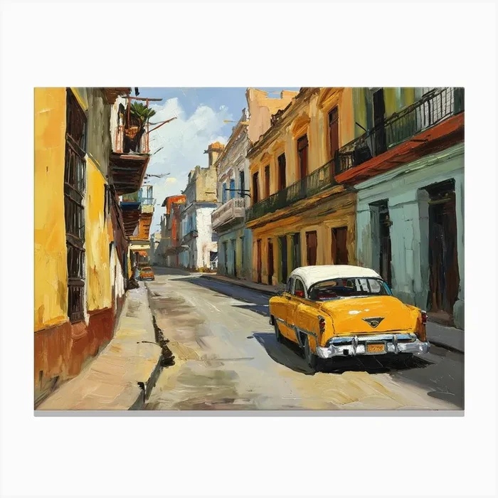 Old Cuba – expressionism Canvas Print by DBmedia