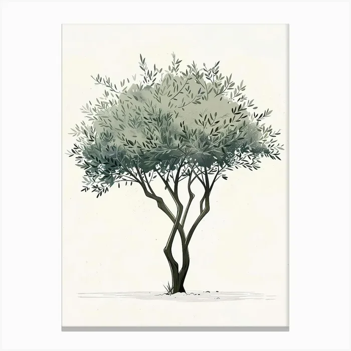 Olive Tree Pixel Illustration 2 Canvas Print by Bough And Bloom Artistry