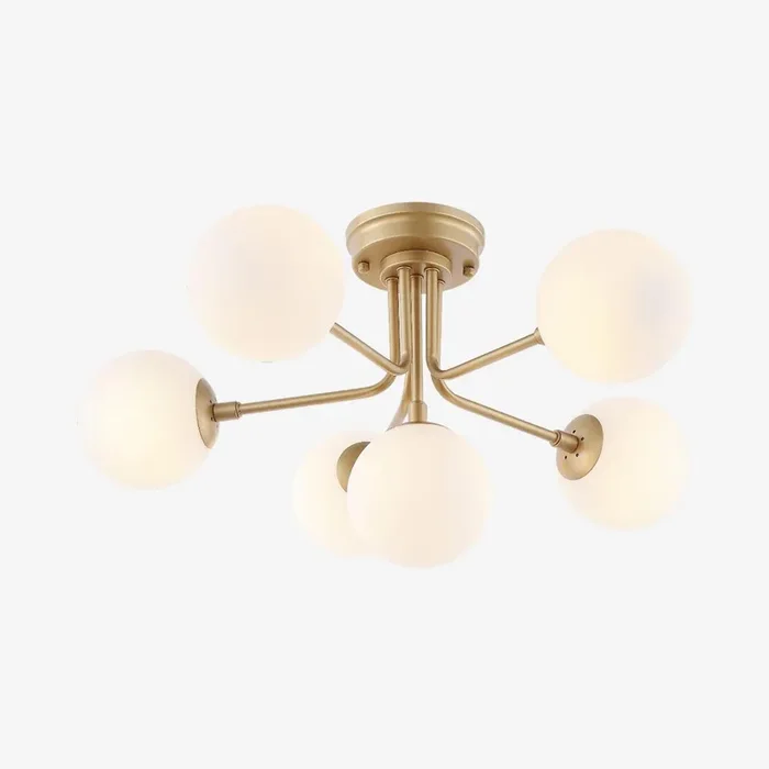 Olivier 6-Light Globe Semi Flush Mount – Gold by JONATHAN Y