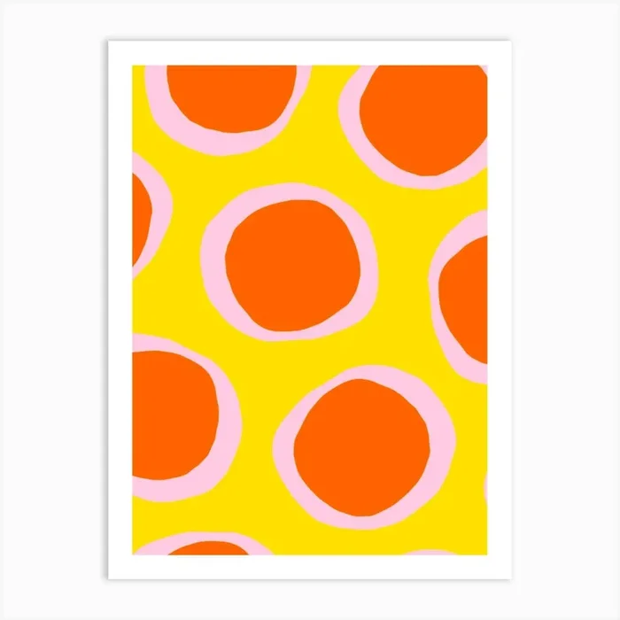 Orange Circles 1 Art Print by Molly Gransden