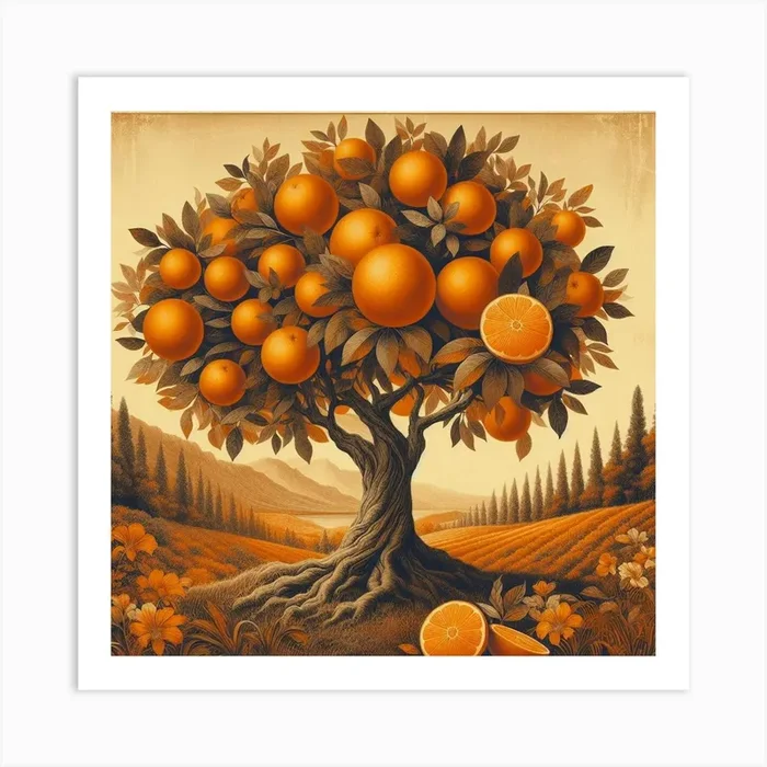 Orange Tree 2 Art Print by DECORESTA