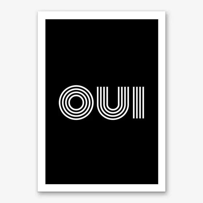 Oui Multiline Ii Art Print by Mambo