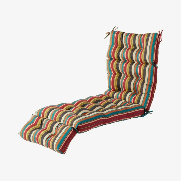 Outdoor Chaise Lounger Cushion – Sunset Stripe by The Cozy Cloth