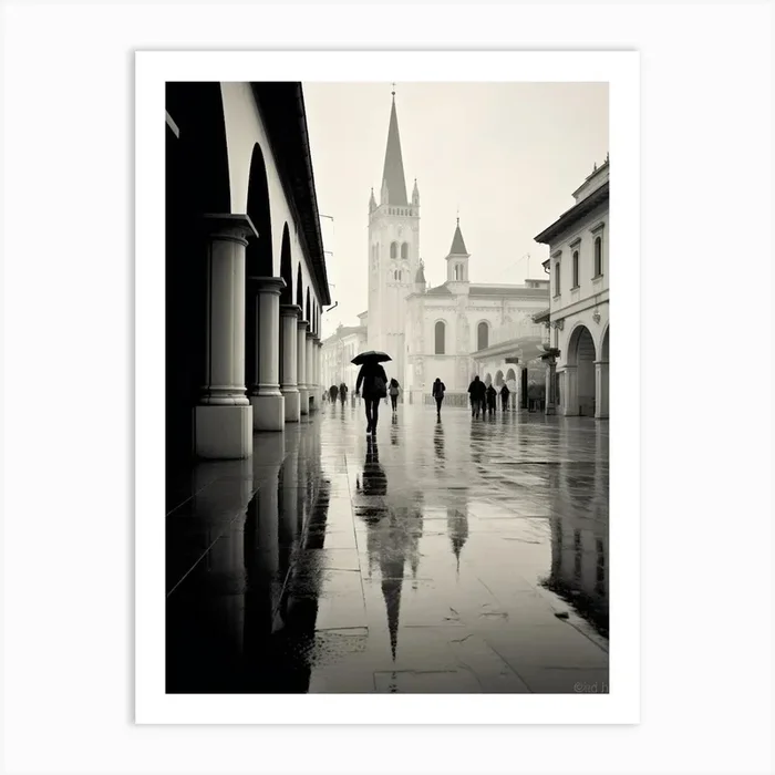 Padua, Italy, Black And White Analogue Photography 4 Art Print by Monochrome Vistas