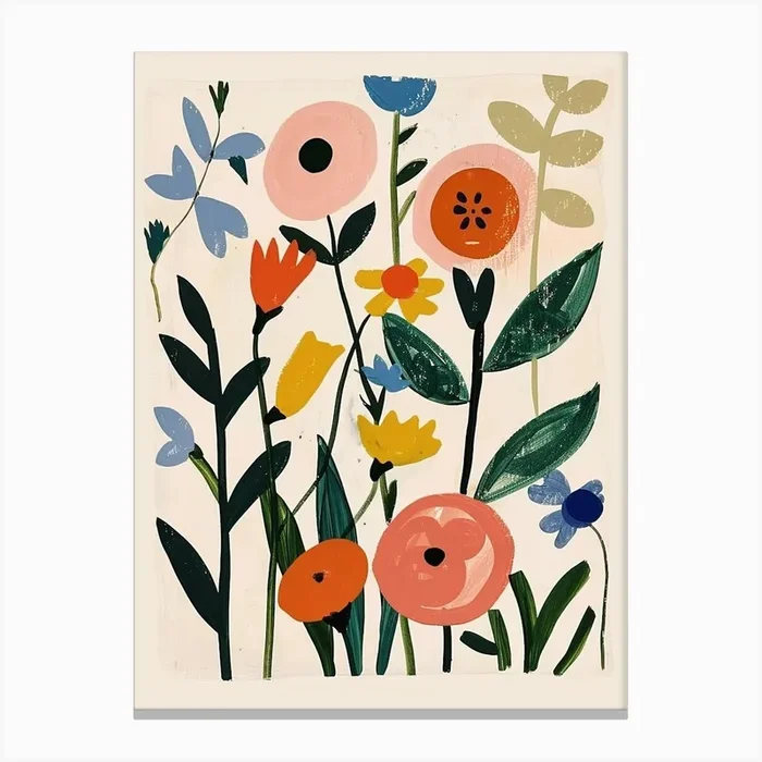 Painted Florals Sweet Pea 2 Canvas Print by Botanic Studio