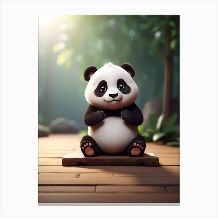 Panda Bear 4 1 Canvas Print by Ishwar Creation