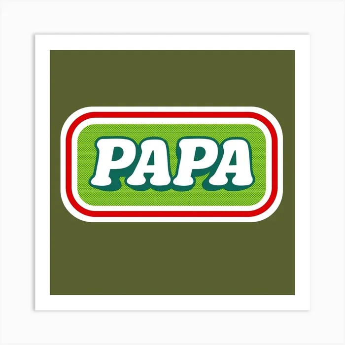 Papa Retro Green Art Print by Trendy Wendy