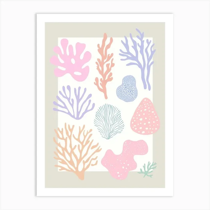 Pastel Corals Art Print by Treechild