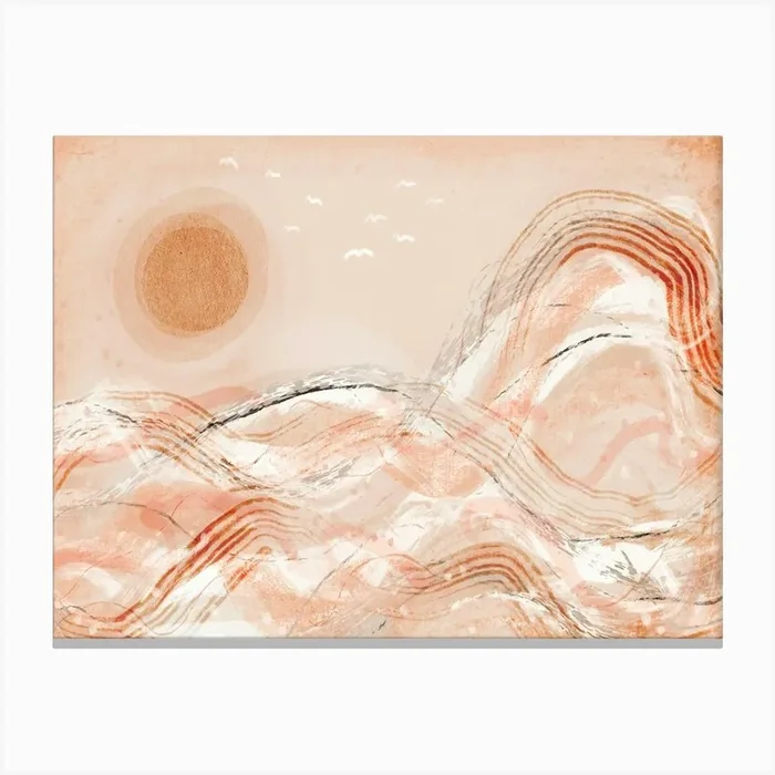 Pastel Peach Sea Canvas Print by Treechild