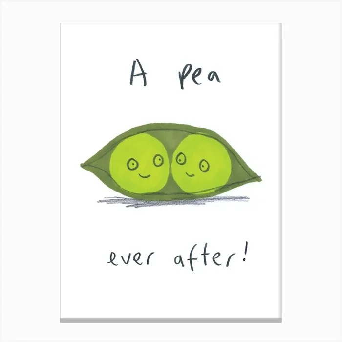 Pea Ever After Canvas Print by Jo Clark Design