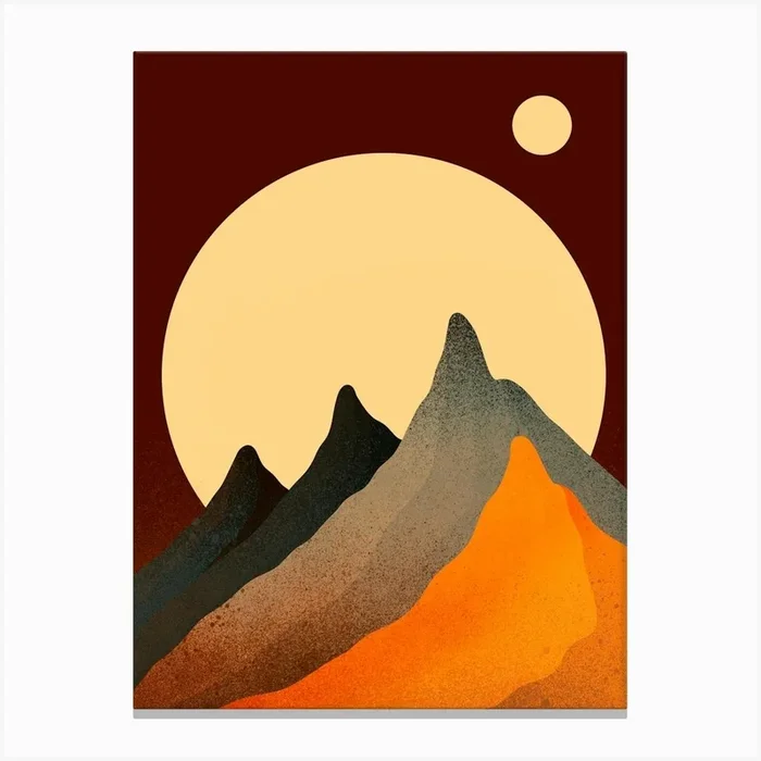 Peaks Of Autumn Canvas Print by Swadeillustrations