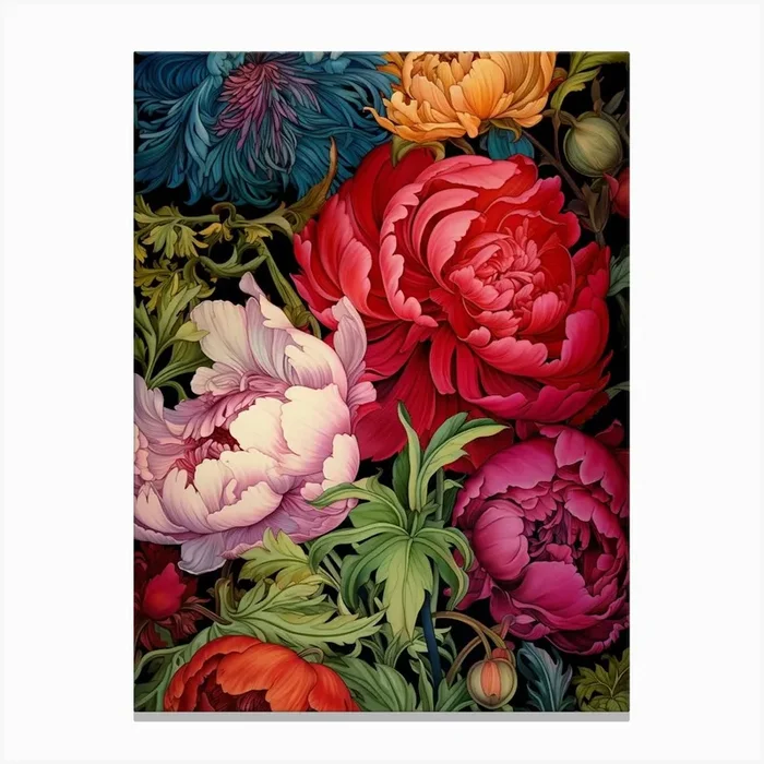 Peonies 33 Canvas PrintS by Shadesigns