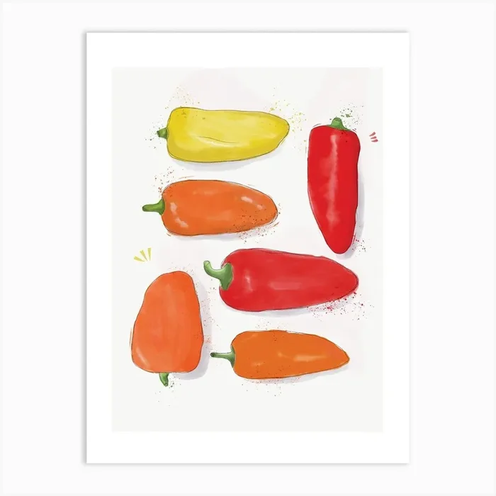Peppers Art Print by Emma Bryan