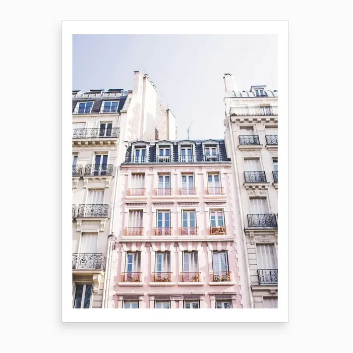 Pink Houses Print Art Print by Girl Visual