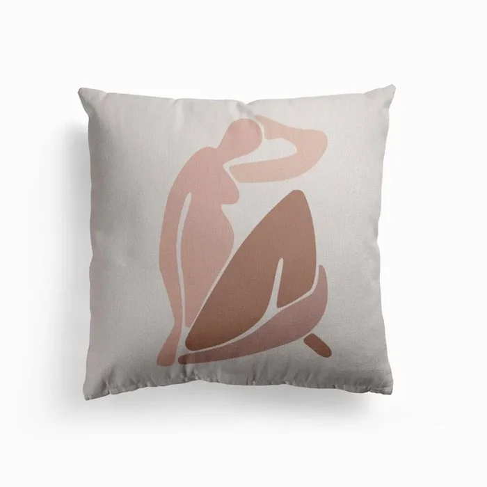 Pink Matisse Inspired Shape Canvas Cushion by Mambo