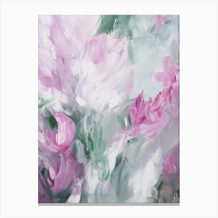 Pink Roses Painting 2 Canvas Print by Françoise Wattré