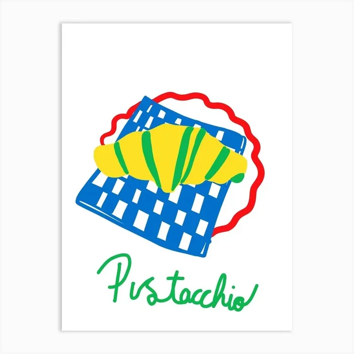 Pistachio Croissant Art Print by Molly Gransden