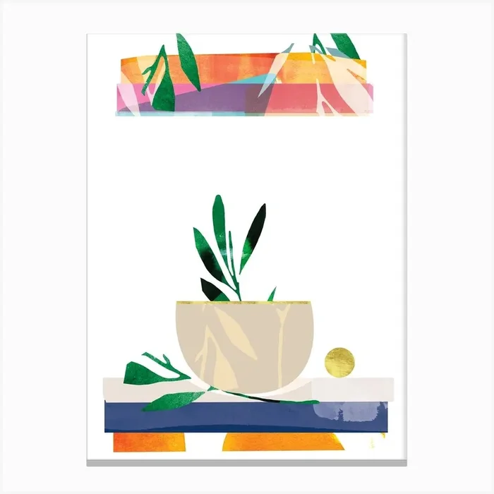 Plant Bowl Art Canvas Print by Greetstreet
