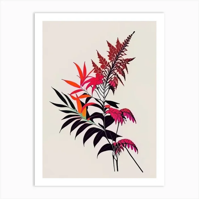 Poison Sumac Minimal Line Drawing 2 Art PrintL& by Leaf & Stem Studio