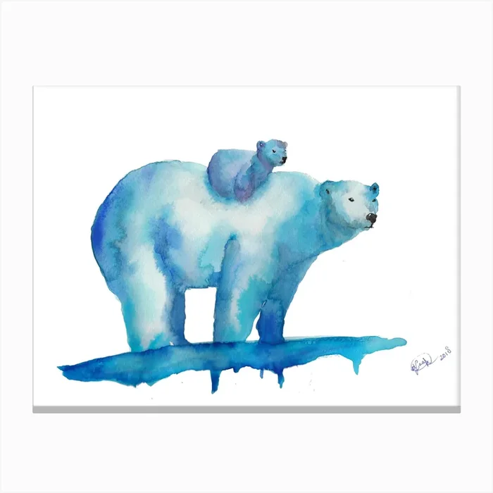 Polar Bears I Canvas Print by ANDA Design