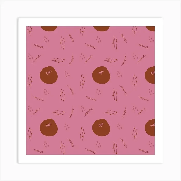 Pomegranate Rose Bud Art Print by MiniPopTart