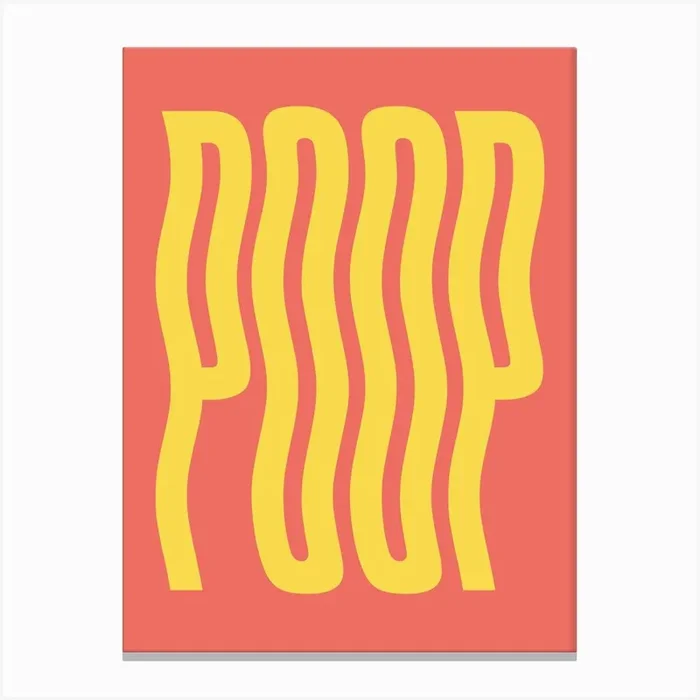 Poop Wavy text funny toilet decor Canvas Print by Paigaam Studio