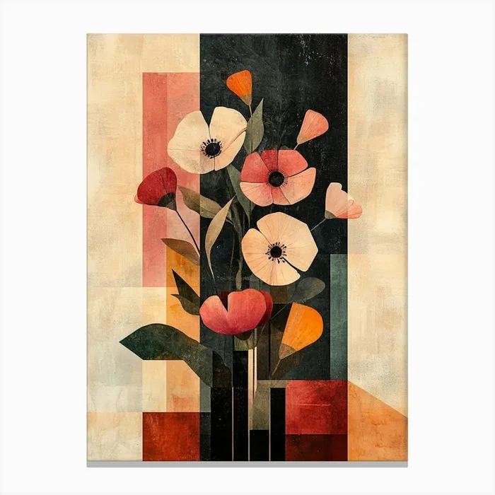 Poppies In A Vase Canvas PrintS by Shadesigns
