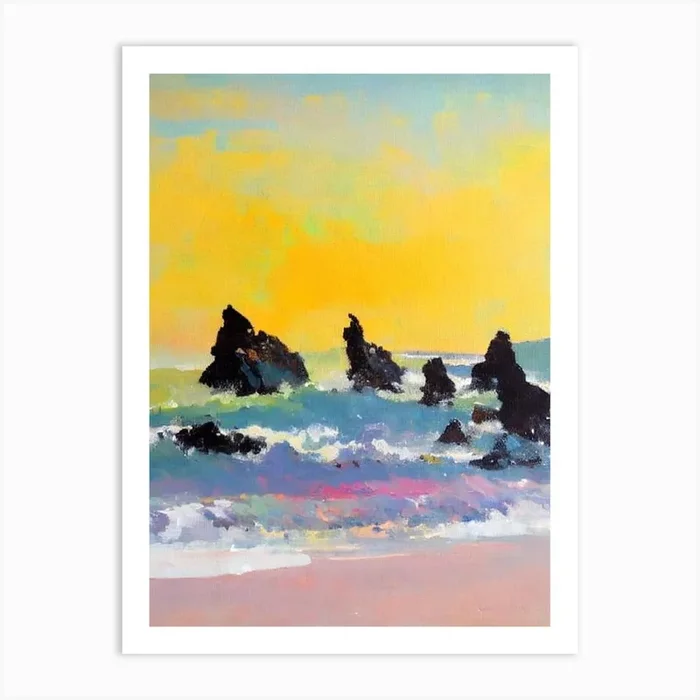 Porthminster Beach, Cornwall Bright Abstract Art Print by Sand & Surf Prints
