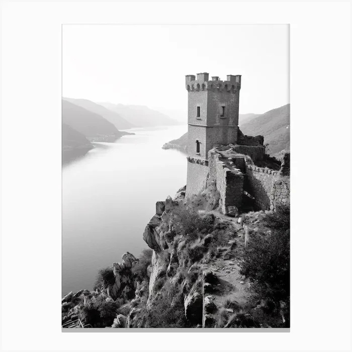 Portovenere, Italy, Black And White Photography 2 Canvas Print by Monochrome Vistas