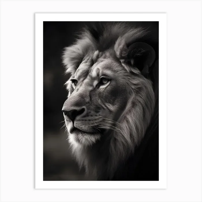 Portrait Of A Lion 1 Art Print by drdigitaldesign