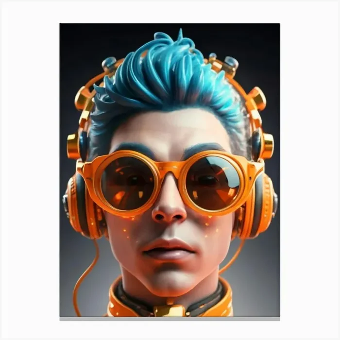 Portrait Of A Man With Headphones Canvas Print by FOX & JAY
