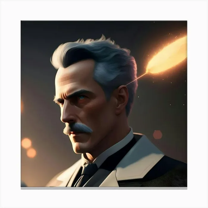 Portrait Of Tesla Canvas PrintK by Kristina