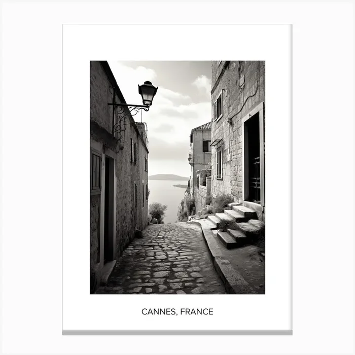 Poster Of Dubrovnik, Croatia, Photography In Black And White 3 Canvas Print by Monochrome Vistas