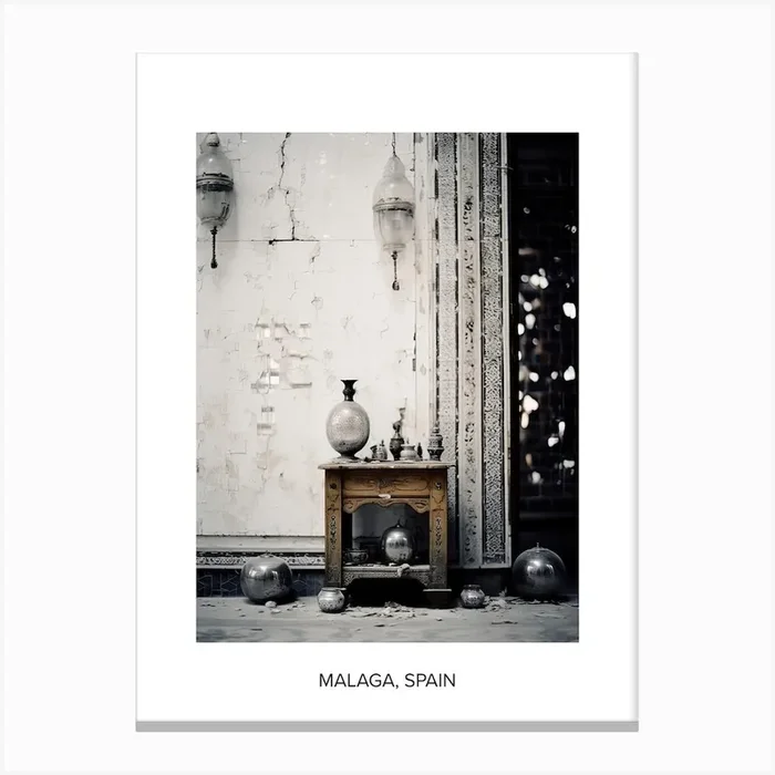 Poster Of Marrakech, Morocco, Photography In Black And White 3 Canvas Print by Monochrome Vistas