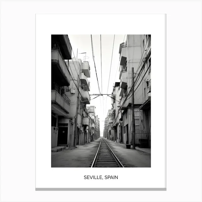 Poster Of Tel Aviv, Israel, Photography In Black And White 1 Canvas Print by Monochrome Vistas