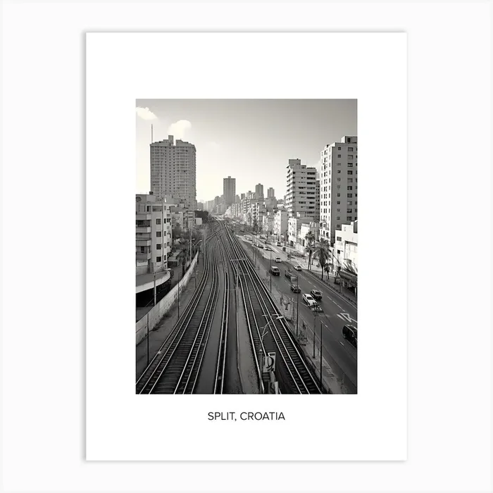 Poster Of Tel Aviv, Israel, Photography In Black And White 7 Art Print by Monochrome Vistas
