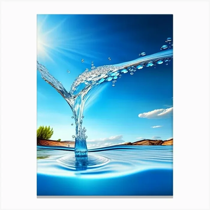 Pouring Water Waterscape Photography 1 Canvas PrintHH by Hydro Hues