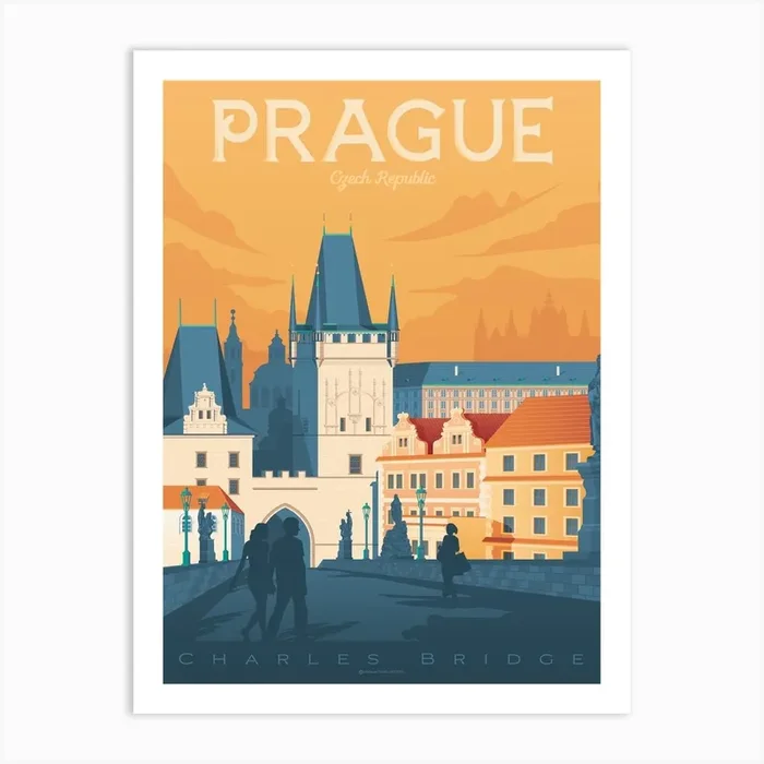 Prague Czech Republic Art Print by Olahoop Travel Posters