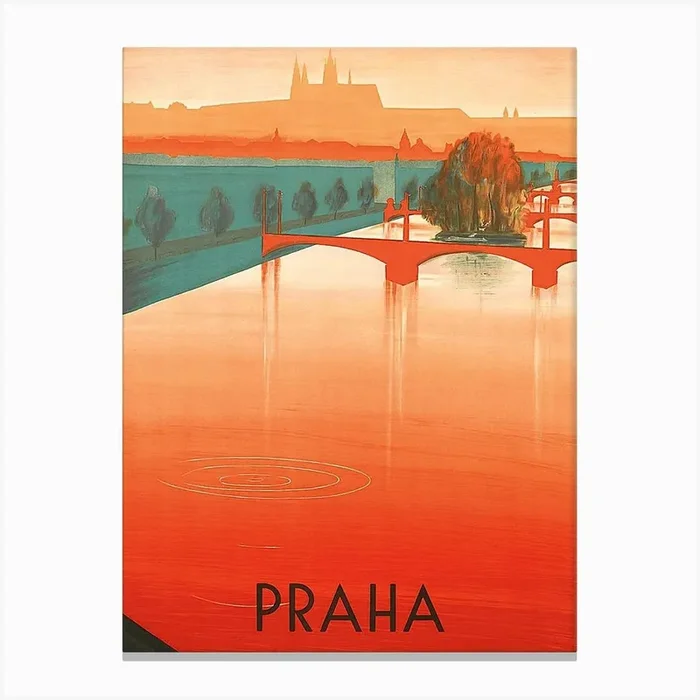Prague, The City Of Bridges Canvas Print by Vintage Spirit