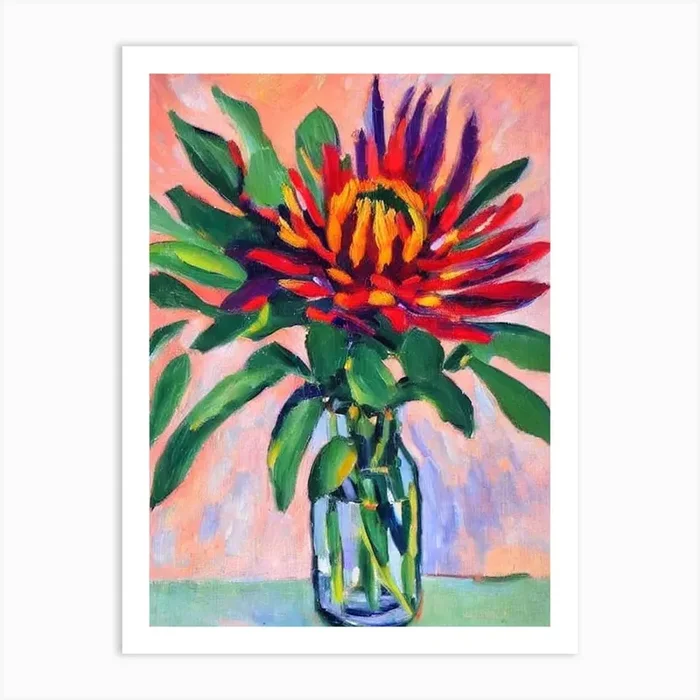 Proteas 2 Matisse Style Flower Art Print by The Artsy Florist