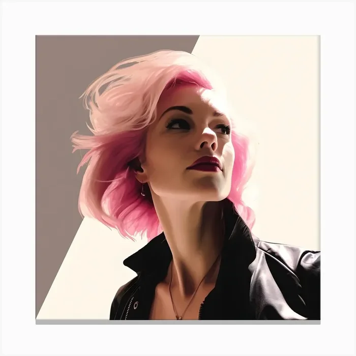 Punk Woman In Pink And Black 10 Canvas PrintSC by S.K. Coghlan