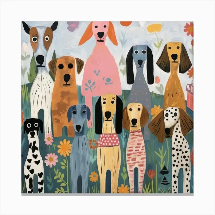 Puppy Love Palette 5 Canvas Print by LAZAR STUDIO