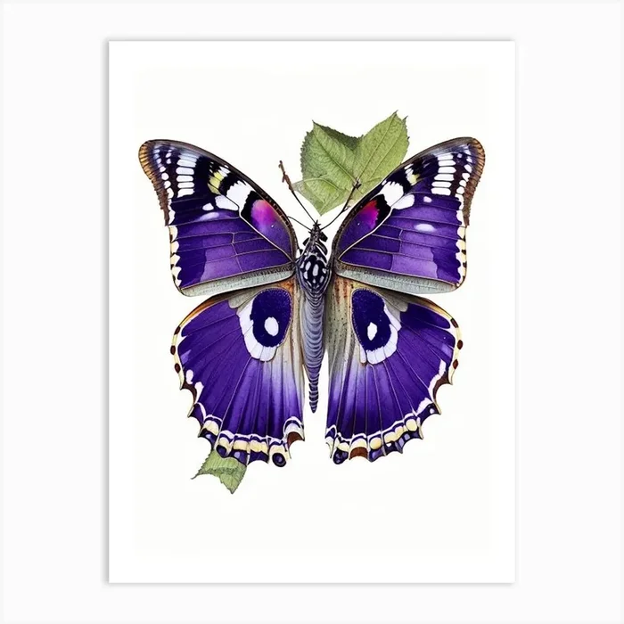 Purple Emperor Butterfly Decoupage 1 Art PrintPP by Papillon Prints