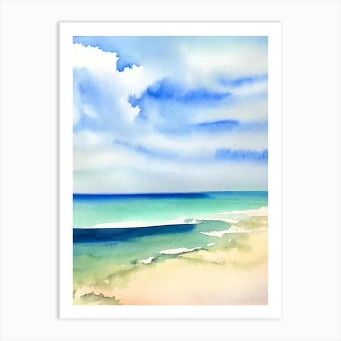 Putty Beach, Australia Watercolour Art Print by Sand & Surf Prints
